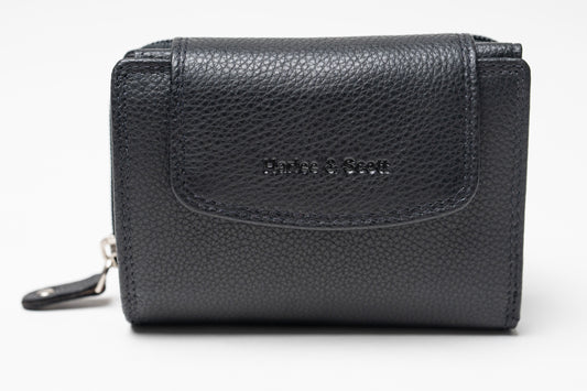 Damen Geldbörse Echtleder Rot – RFID-Schutz, Reißverschluss & Druckknopf | Kompakte Vintage Geldbörse mit Geschenkbox | Harlee & Scott