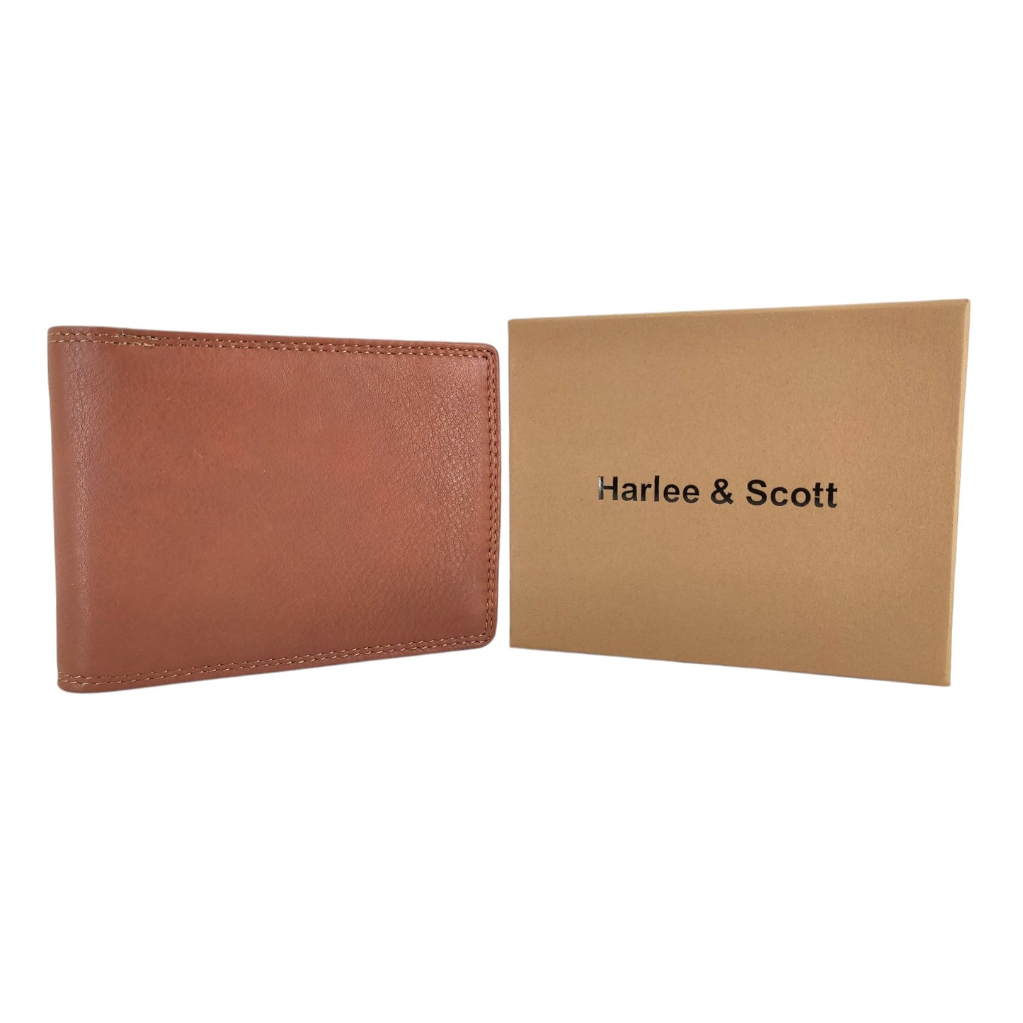 Men’s Bifold Wallet in Genuine Cowhide Leather – RFID Protection, 7 Card Slots, 2 ID Windows & Token Pocket