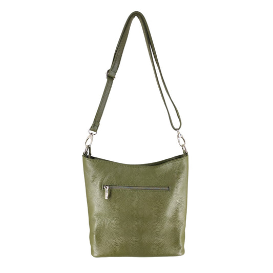 Beige mittelgroße Umhängetasche aus italienischem Leder – Eleganz & Funktionalität für Alltag & Business