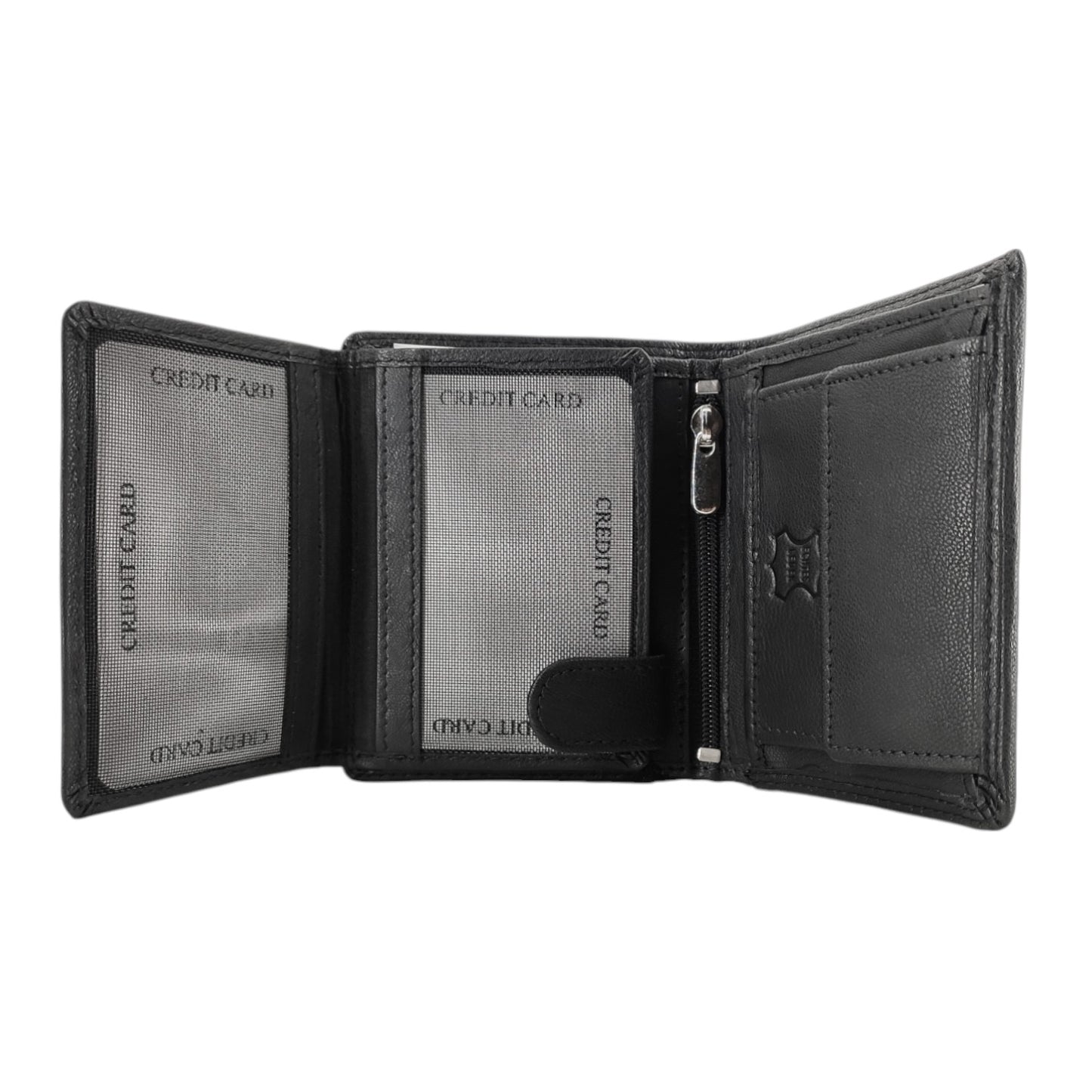 Schwarze Herren-Geldbörse Hochformat – Echtleder & RFID-Schutz