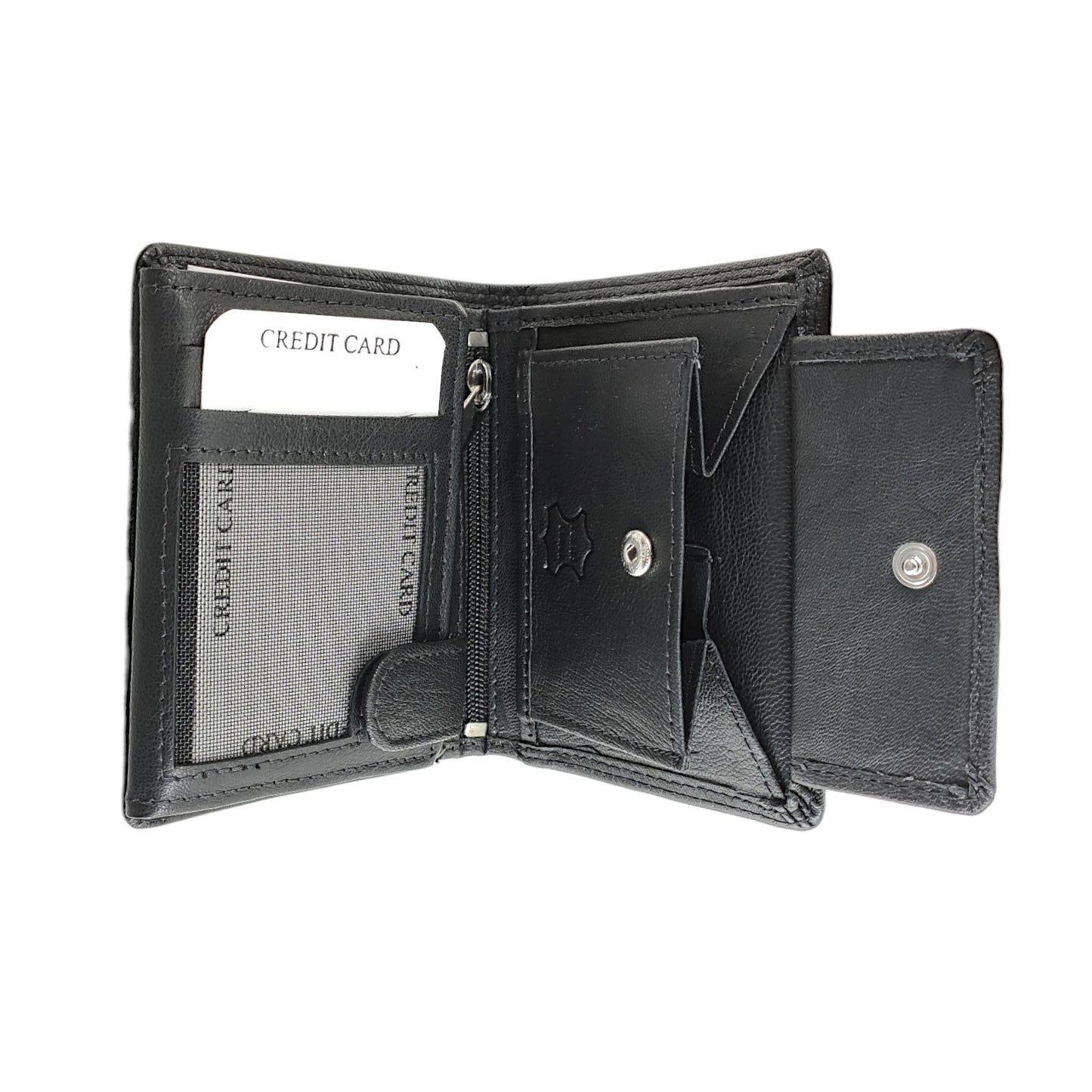 Schwarze Herren-Geldbörse Hochformat – Echtleder & RFID-Schutz