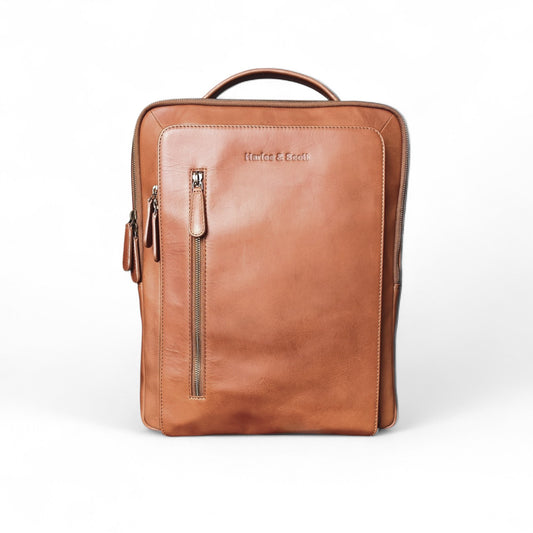 Vintage Laptop-Rucksack aus echtem Rindsleder – Business & Reise, Unisex, 15-Zoll Laptopfach
