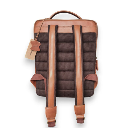 Vintage Laptop-Rucksack aus echtem Rindsleder – Business & Reise, Unisex, 15-Zoll Laptopfach
