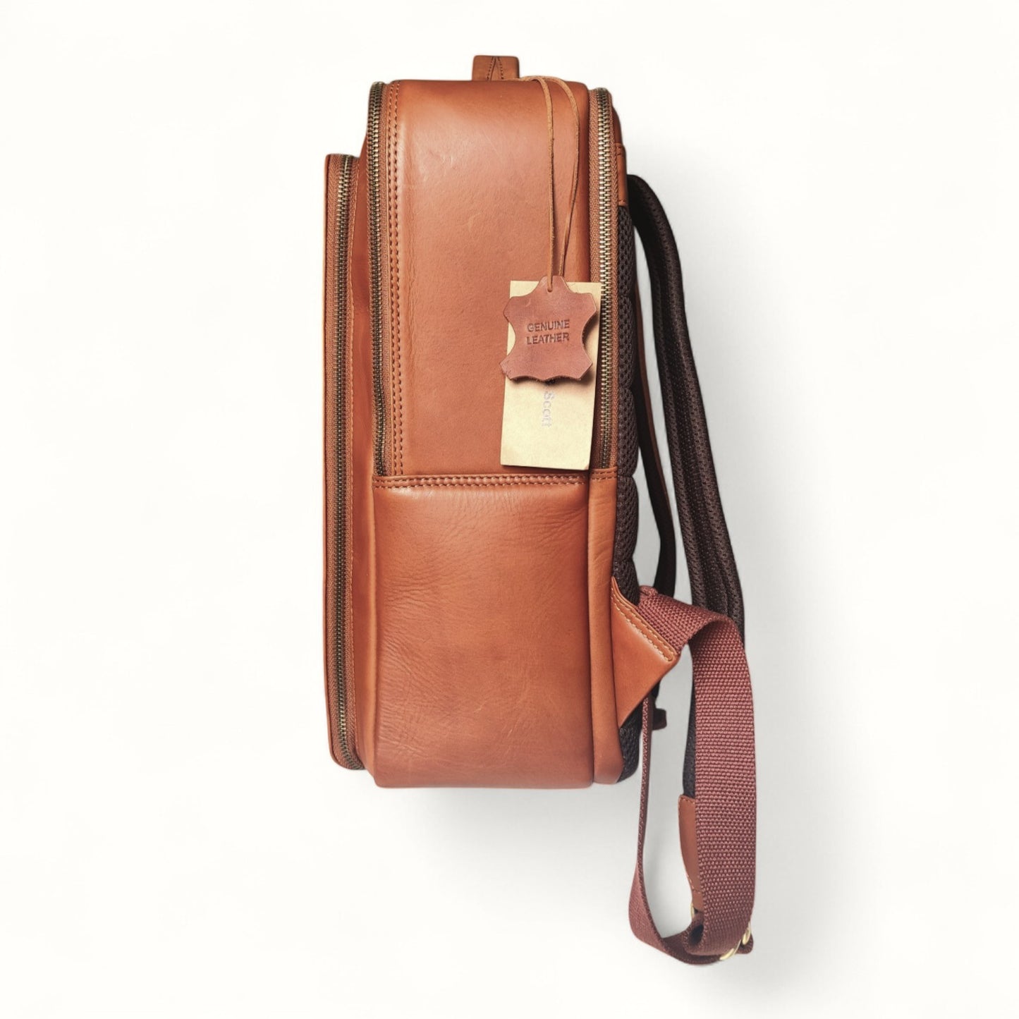 Vintage Laptop-Rucksack aus echtem Rindsleder – Business & Reise, Unisex, 15-Zoll Laptopfach