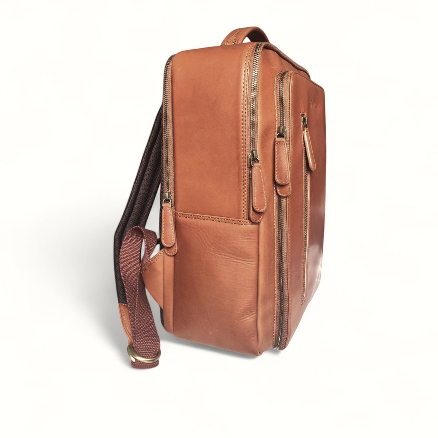 Vintage Laptop-Rucksack aus echtem Rindsleder – Business & Reise, Unisex, 15-Zoll Laptopfach