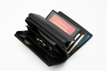 Women's Genuine Leather Wallet – RFID Protection, Zipper &amp; Snap Closure | Large Vintage Wallet with Coin Pocket | Harlee &amp; Scott