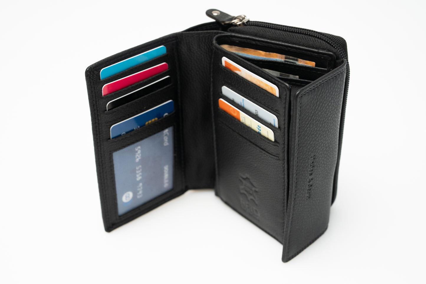 Women's Genuine Leather Wallet – RFID Protection, Zipper &amp; Snap Closure | Large Vintage Wallet with Coin Pocket | Harlee &amp; Scott