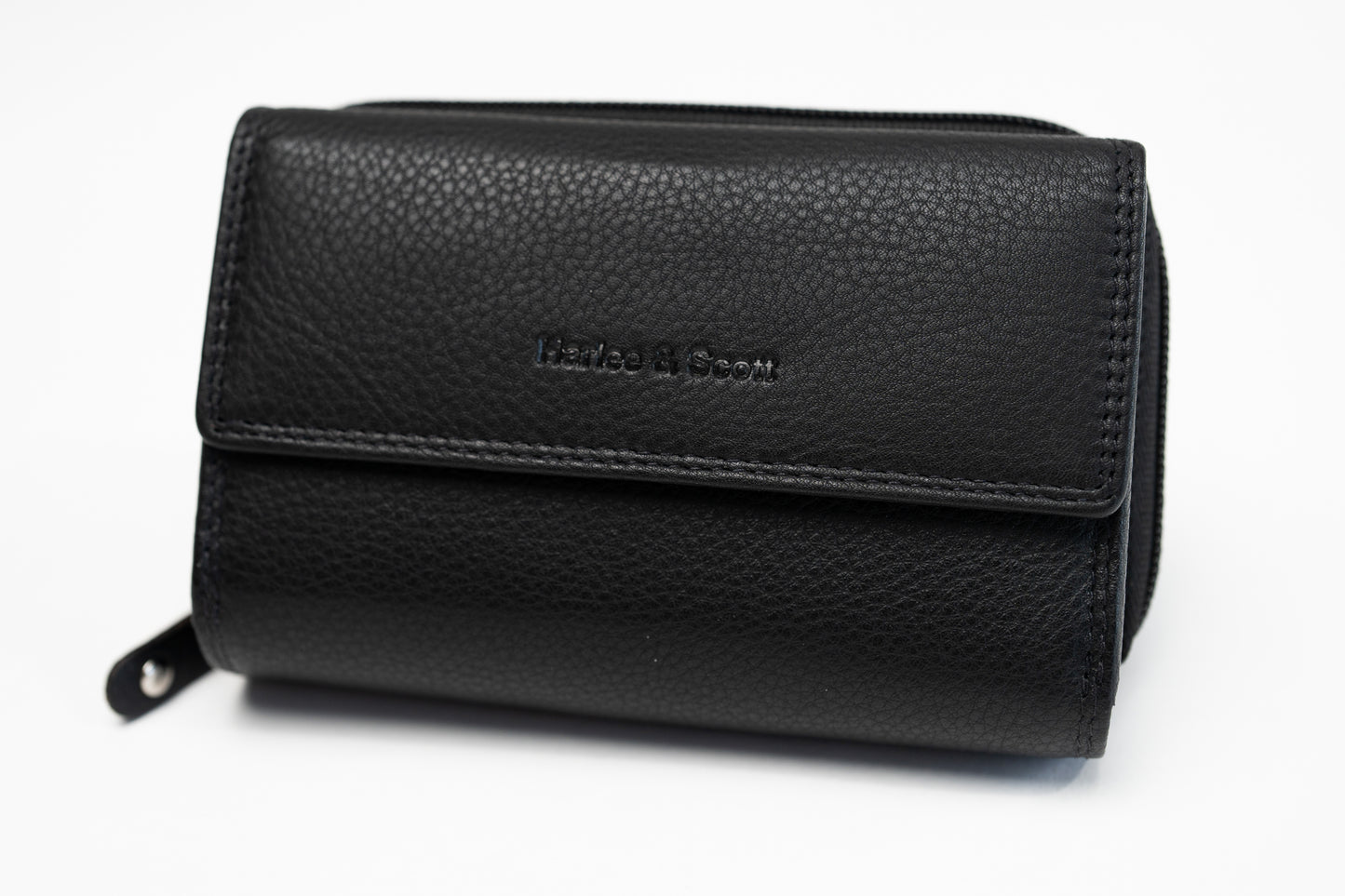 Women's Genuine Leather Wallet – RFID Protection, Zipper &amp; Snap Closure | Large Vintage Wallet with Coin Pocket | Harlee &amp; Scott