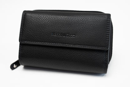 Women's Genuine Leather Wallet – RFID Protection, Zipper &amp; Snap Closure | Large Vintage Wallet with Coin Pocket | Harlee &amp; Scott