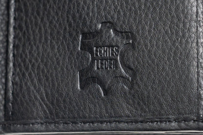 Damen Geldbörse Nappa-Leder Schwarz – RFID-Schutz, Reißverschluss & Druckknopf | Großes Vintage Portemonnaie für Frauen | Harlee & Scott