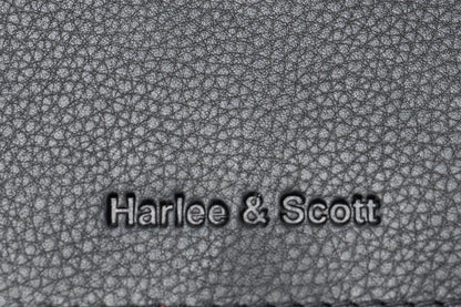 Damen Geldbörse Nappa-Leder Schwarz – RFID-Schutz, Reißverschluss & Druckknopf | Großes Vintage Portemonnaie für Frauen | Harlee & Scott