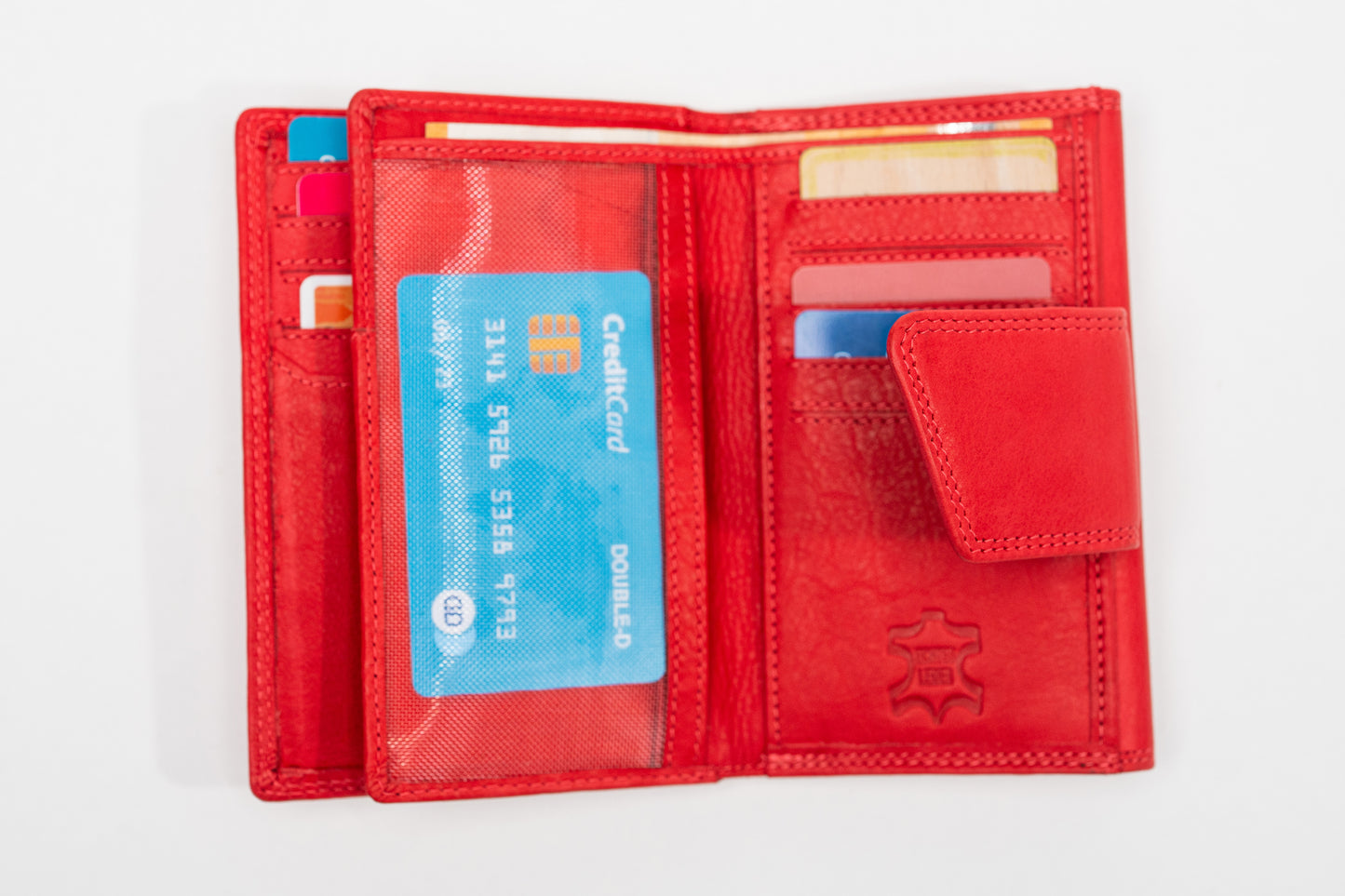 Damen Geldbörse Nappa-Leder Rot – Großformat mit RFID-Schutz & Reißverschluss | Edle Echtleder Geldbörse mit Geschenkbox | Harlee & Scott