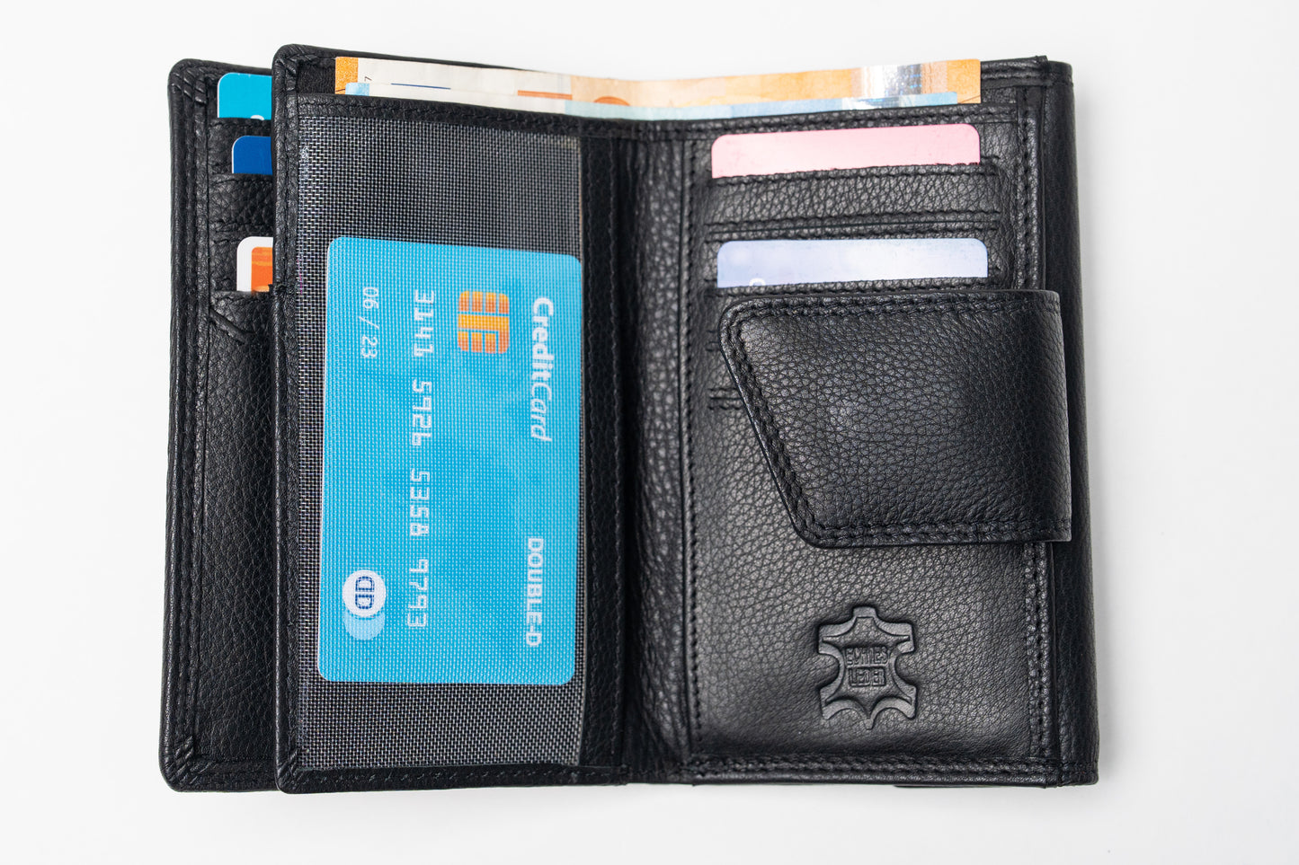 Damen Geldbörse Nappa-Leder Schwarz – Großformat mit RFID-Schutz & Reißverschluss | Edle Echtleder Geldbörse mit Geschenkbox | Harlee & Scott