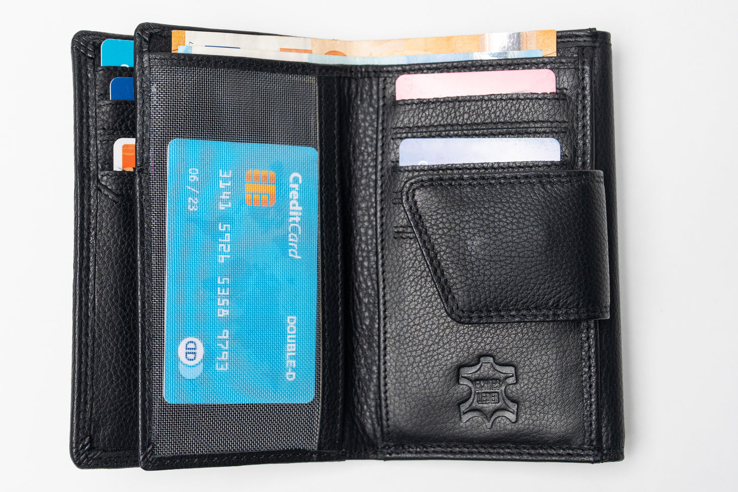 Damen Geldbörse Nappa-Leder Schwarz – Großformat mit RFID-Schutz & Reißverschluss | Edle Echtleder Geldbörse mit Geschenkbox | Harlee & Scott