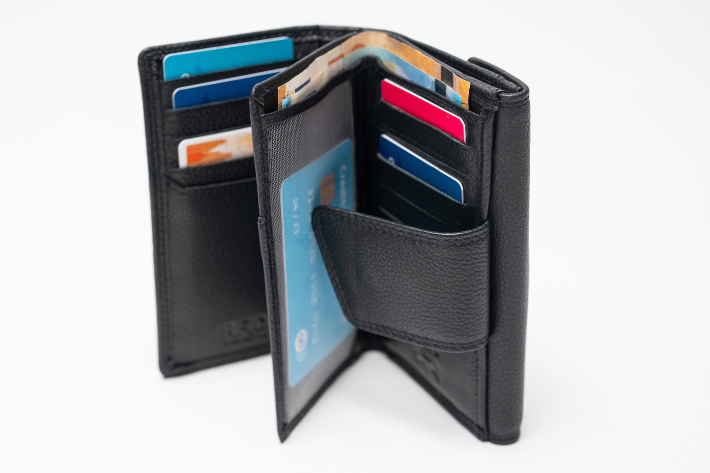 Damen Geldbörse Nappa-Leder Schwarz – Großformat mit RFID-Schutz & Reißverschluss | Edle Echtleder Geldbörse mit Geschenkbox | Harlee & Scott