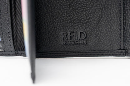 Damen Geldbörse Echtleder Schwarz – RFID-Schutz, Reißverschluss & Druckknopf | Kompakte Vintage Geldbörse mit Geschenkbox | Harlee & Scott