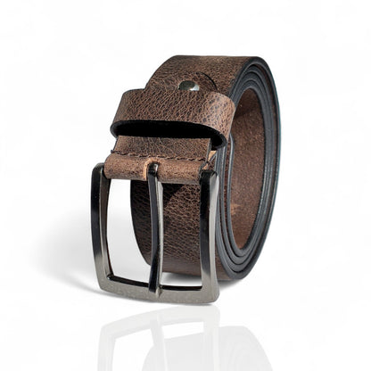 Herren Ledergürtel aus 100 % Büffelleder – Braun, Handgefertigt, 3,8 cm