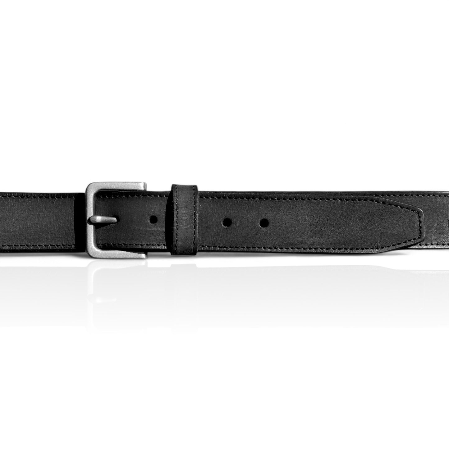 Herren Gürtel aus 100 % Büffelleder – Schwarz/Cognac, Handgefertigt, 3,8 cm Breite