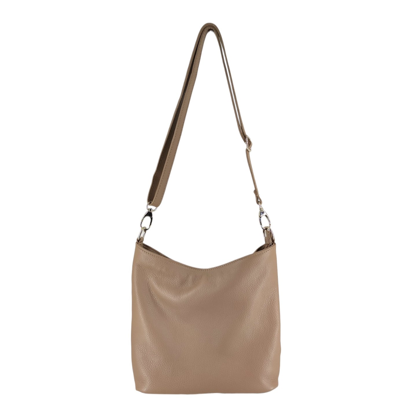 Beige mittelgroße Umhängetasche aus italienischem Leder – Eleganz & Funktionalität für Alltag &amp; Business