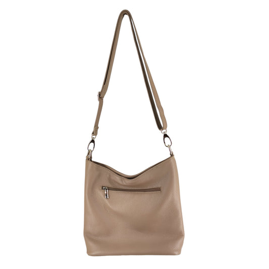 Beige mittelgroße Umhängetasche aus italienischem Leder – Eleganz & Funktionalität für Alltag &amp; Business