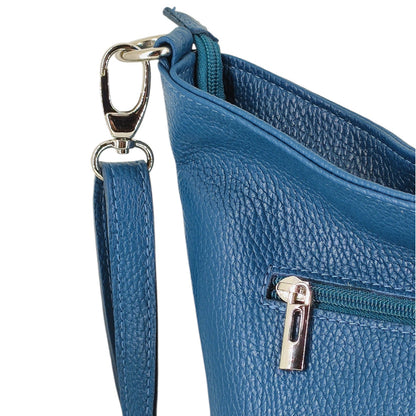 Blaue mittelgroße Umhängetasche aus italienischem Leder – Eleganz & Funktionalität für Alltag & Business