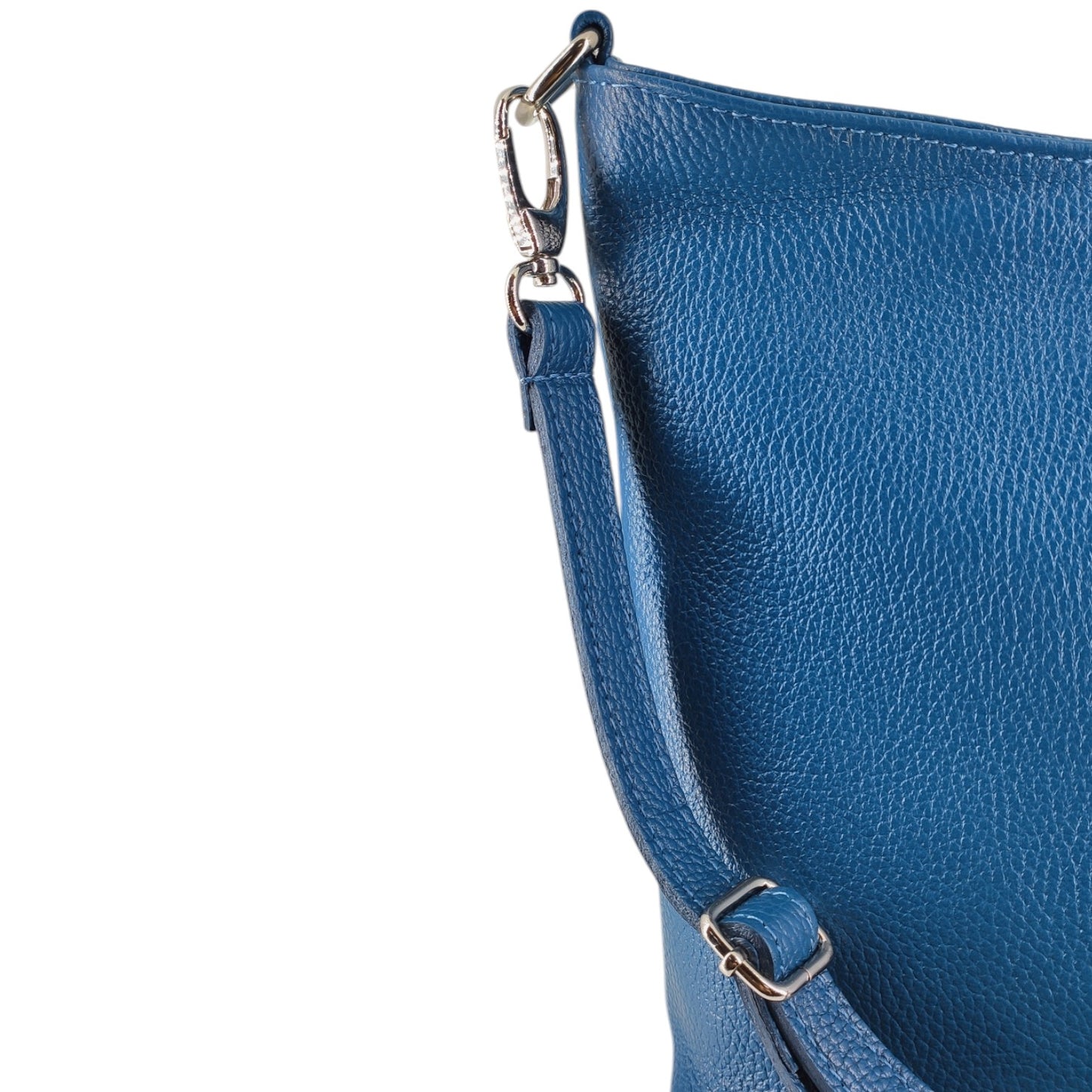 Blaue mittelgroße Umhängetasche aus italienischem Leder – Eleganz & Funktionalität für Alltag & Business