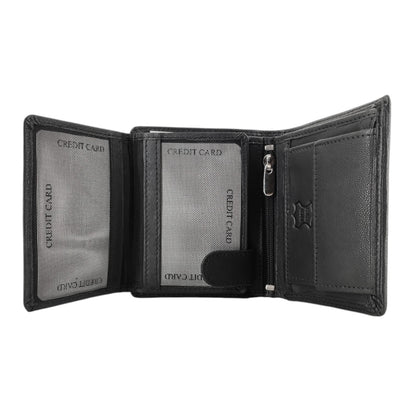 Schwarze Herren-Geldbörse Hochformat – Echtleder & RFID-Schutz