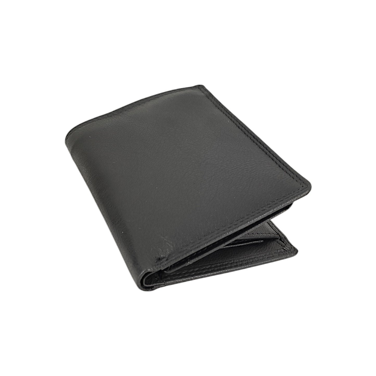 Schwarze Herren-Geldbörse Hochformat – Echtleder & RFID-Schutz