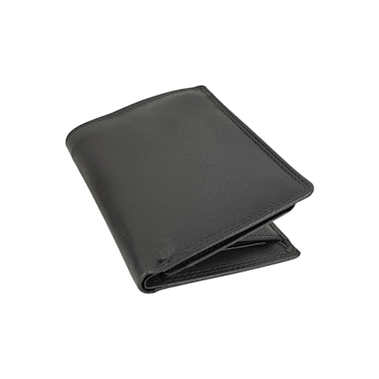 Schwarze Herren-Geldbörse Hochformat – Echtleder & RFID-Schutz
