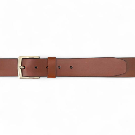 Gürtel aus 100% Büffelleder Cognac – Handgefertigt & 4cm Breite
