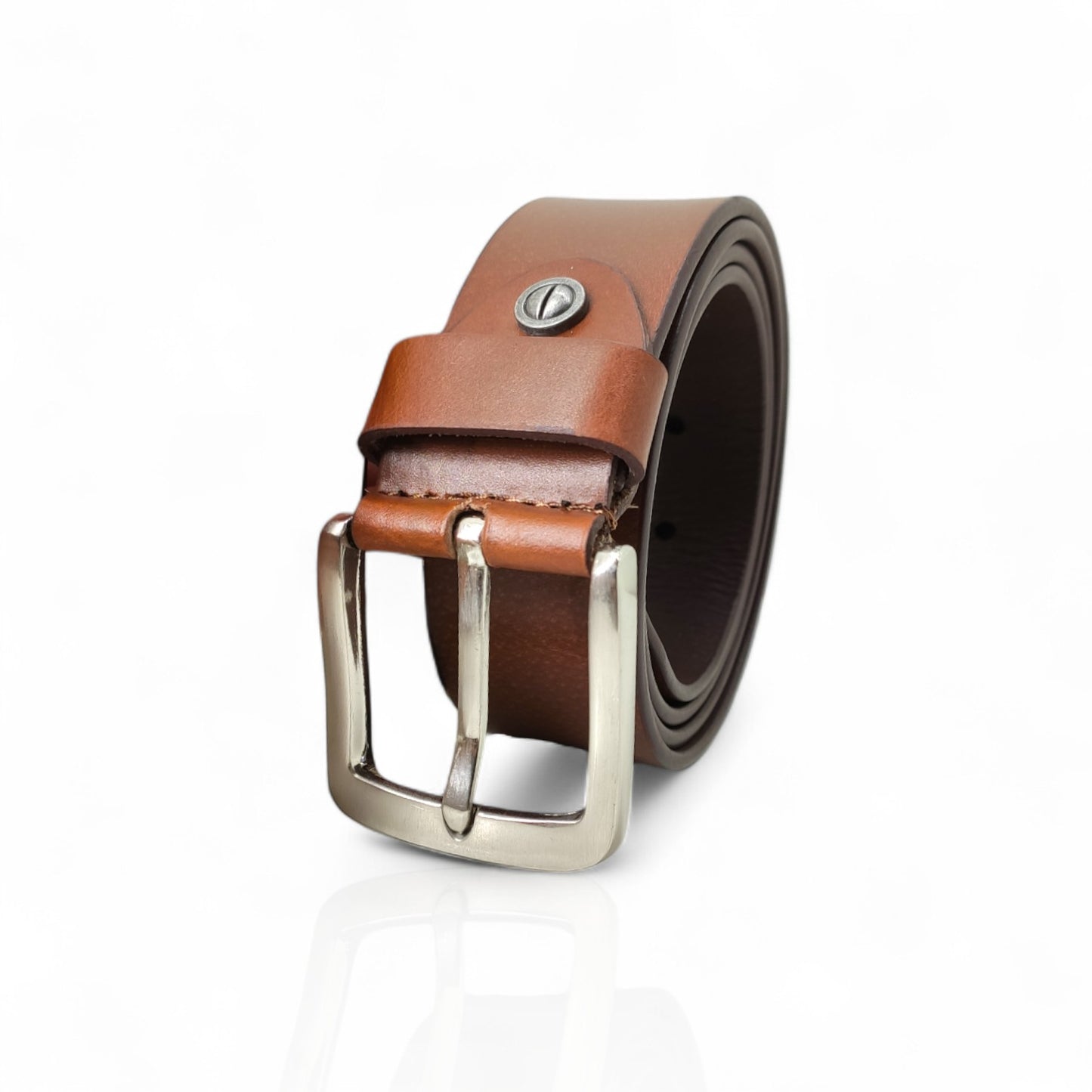 Gürtel aus 100% Büffelleder Cognac – Handgefertigt & 3,8cm Breite