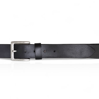 Gürtel aus 100% Büffelleder Schwarz/Cognac – Handgefertigt & 3,5cm Breite