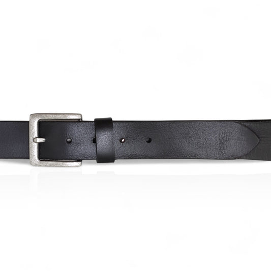 Gürtel aus 100% Büffelleder Schwarz/Cohnac – Handgefertigt & 4cm Breite