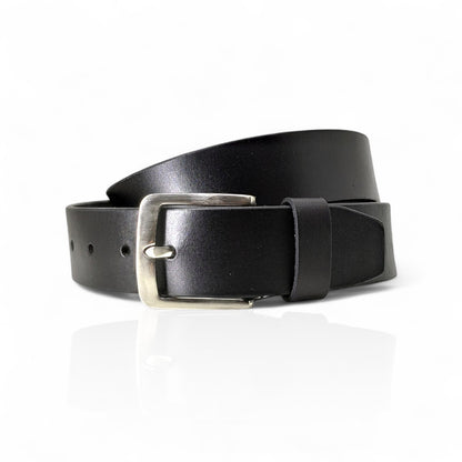 Gürtel aus 100% Büffelleder Schwarz – Handgefertigt & 3,8cm Breite