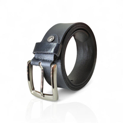 Gürtel aus 100% Büffelleder Schwarz/Cognac/Marineblau – Handgefertigt & 3,8cm Breite