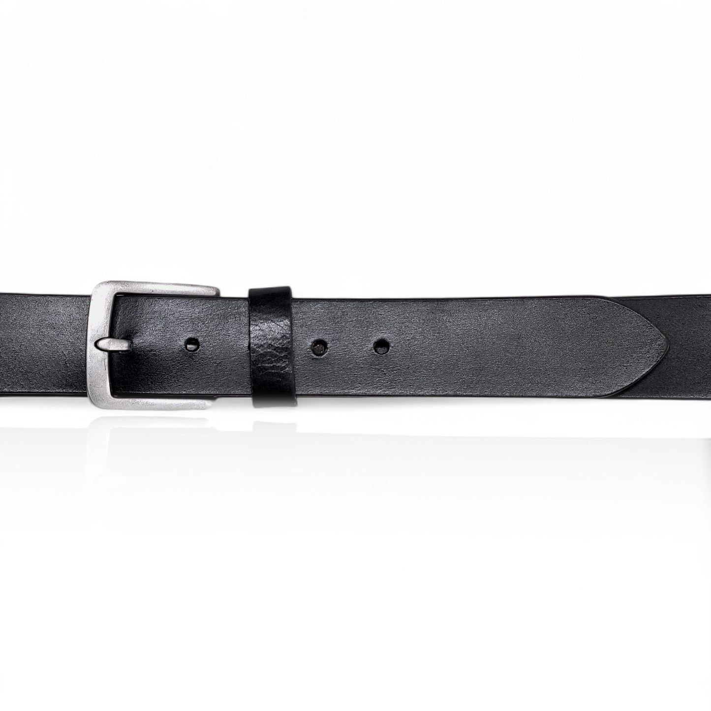 Herren Ledergürtel aus 100 % Büffelleder – Schwarz/Cognac, Handgefertigt, 3,8 cm